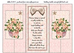 Pink Flowers for Your Birthday Double Fold Back