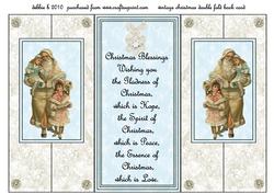 Vintage Santa Double Rectangle Fold Back Card