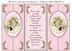 Birthday Roses Double Oval Fold Back Card