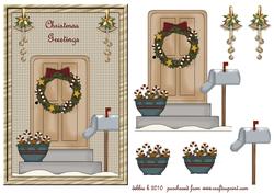 Welcome Door Christmas Double Fold Back Card
