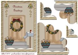 Christmas Door Petal Edged Corner Stacker