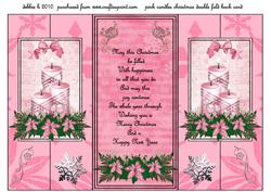 Pink Pointsettia Double Fold Back Card