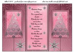 Silver Filigree Trees Double Fold Back Card