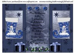 Frostys Stocking Double Fold Back Card