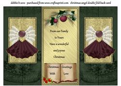 Christmas Angel Double Fold Back Card