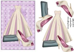 Ladies Gown and Accessories on Lace