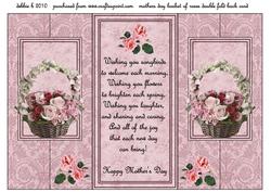 Basket of Roses for My Mother Double Fold Back