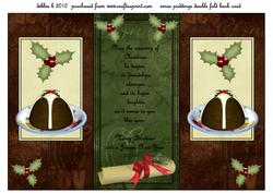 Xmas Puds Double Fold Back Card