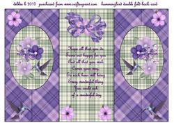 Hummingbird Double Fold Back Card