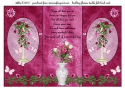 Flowers for You Birthday Double Fold Back Card