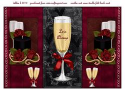 Champagne, Candles and Roses Double Fold Back