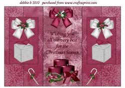 Raspberry Blush Christmas Double Fold Back Card