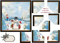 Let's Build a Snowman Photo Tabs Quadro Corner Stacker