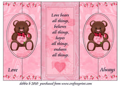 Valentine's Bear Double Fold Back Card