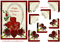 Valentine Roses and Candles Quadro Petal Stacker