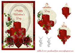 Valentines Candles and Roses Shaped Pyramid