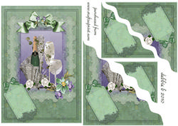 Champagne and Flowers Wavy Corner Stacker