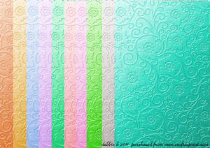 Deep Floral Embossed Ice Paper Set