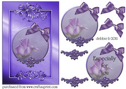 Lilac Rose and Ribbon Bow