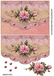 A Pink Rose Elegant Double Envelope Flap Card