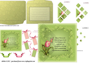 A Pink Tulip Square Diamond Pyramage Kit