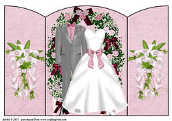 Beautiful Wedding Arched Wedding Gatefold Card