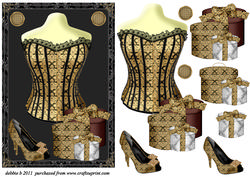 Elegant Corset in Black and Gold