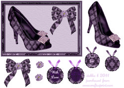 Kensington Lilac Damask Shoes and Bow