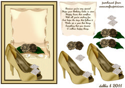 Birthday Plaque and Gold Shoes