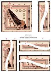 Kensington Peach Damask Shoe Wavy Spiral Side Stacker