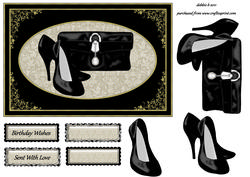 Classy Black Shoes and Clutch Bag