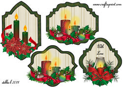 Candles and Baubles Christmas Toppers