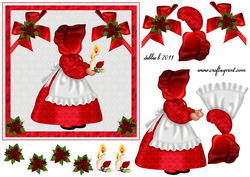 Little Christmas Suebonnet in Red