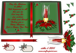 Christmas Candles and Pointsettia Book Sheet