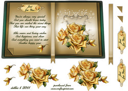 Golden Roses Open Book Sheet