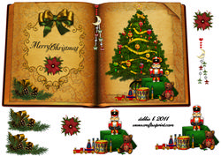 Vintage Toys and Tree Open Book Sheet