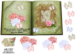 Antique Roses and Lace Butterflies