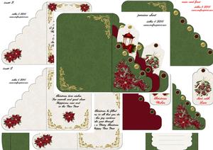 Poinsettia Double Scallop Pocket and Tags Kit