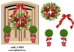 Christmas Door and Wreath