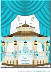 Blue Wedding A4 Card Front