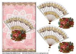Laugh Live Love Floral Fan