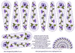 Beautiful Purple Pansy Fan Panel Sheet