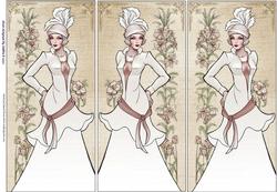 Tri Panel Elegant Lady