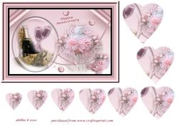 Pink Anniversary Heart Pyramid