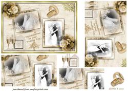 Beautiful Framed Wedding Pyramid Card