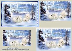 The Christmas Polar Bear Babies Pyramid Card