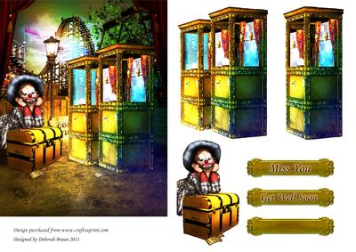 Sad Little Twinkle Ticket Booth Decoupage