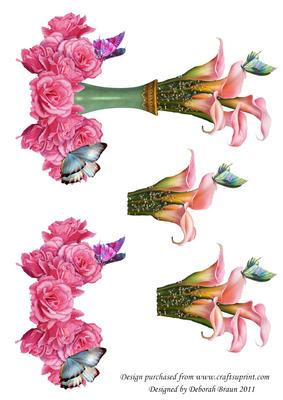 Calla Lilies & Roses 8x8 Decoupage