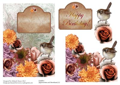 Bird and Flowers Birthday