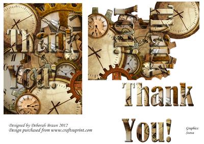 Steampunk Hands of Time Thank You